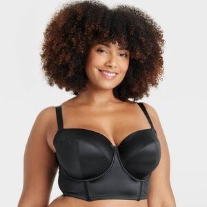 Women's Auden Satin Lightly Lined Lingerie Corset Black XXL